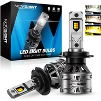 NOVSIGHT H7 LED H4 H11 H8 H9 9005 HB3 9006 HB4 9012 Car Headlight Bulbs 6500K 4300K 3000K 3 Color Headlight 60W 13000LM Car Lamp