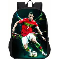 Ronaldo Kids Backpack Sport School Bag Boys Girls Backpack CR Backpack Football Star Book Bags for Boys Girls Best Gift
