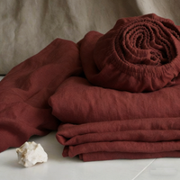 Bed Sheet Set 4 Piece 100% Pure Linen Bedding 1 Flat Sheet 1 Deep Pocket Fitted Sheet 2 Pillowcases Flax Sheets Set Bedding Set