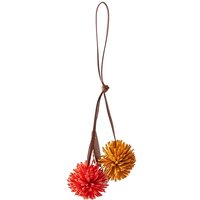 New Cowhide Leather Bag Charm Flower Ball Pendant Luxury Fashion High-grade Lychee Flower Car Pendant Decoration Bag Accessories