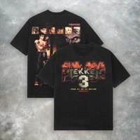 Retro Tekken 3 PS2 T-shirt Y2K arcade fighting game T-shirt pure cotton loose fit unisex fashion casual T-shirt men clothing