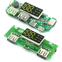 LED Dual USB 5V 2.4A Micro/Type-C USB Mobile Power Bank 18650 Charging Module Lithium Battery Charger Board Circuit Protection