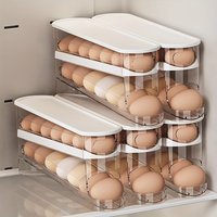 1pc Rolling egg storage box, refrigerator side door storage rack, kitchen fresh-keeping box, egg box, egg rack