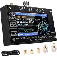 UV + HF Mini1300 4.3" Touch LCD 0.1-1300MHz 13.GHz HF/VHF/UHF ANT SWR Antenna Analyzer Meter + Rechargeable batery