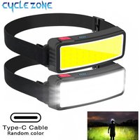 COB Portable Headlight Rechargeable LED Headlamp Flashlight 180° Floodlight 3 Modes Hiking Camping Lamp Fishing Climbing Lantern