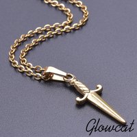 GLOWCAT Small Exquisite Sword Pendant Necklace Stainless Steel Jewelry For Women Accessories Fashion Chain On The Neck Necklace