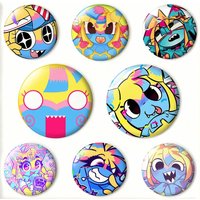 Y-Yatta Anime Badges 25 32 44 58 75 mm Round Fans Collect Friends Gifts Brooch Souvenir