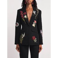 HIGH STREET Newest 2026 Stylish Designer Suit Set Women's Nail Bead Embroidered Blazer Pants Set 2pcs