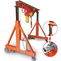 5 Ton Heavy Duty Portable Gantry Crane Hydraulic Lifting Mobile Gantry Crane with Chain Electric Hoist