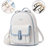 Casual Travel Mini Backpack Women Rucksack Teenagers Student School Bags Girls Cute Plush Ball PU Leather Satchel Shoulder Bag
