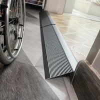 2 Pcs 17.72" Modular Wheelchair Ramp, Lightweight Aluminum Anti-Slip Ramp, Easy Clean For Robot Vacuum Doorway Curb Home Use