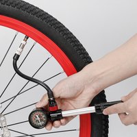 Portable Mini Bike Pump, Universal Inflator with Presta & Schrader Valve for Bicycle, Basketball and Home Use