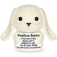 Emotional Support Handmade Crochet Bunny Cute Positive Energy Funny Dolls Desktop Ornament Office Home Room Decoration Gifts