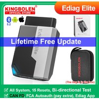 2026 Nouveaux outils de diagnostic de voiture français gratuits à vie KINGBOLEN Ediag Elite Tous les systèmes 15 réinitialisations Test bidirectionnel Scanner automatique OBD2