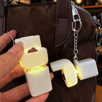 1/5pcs Funny Prank Keychains Toilet Poop Flushing Sound LED Light Up Keyring Novelty Gifts for Friends Light-emitting Pendants