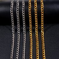 Stainless Steel Cuban Link Chain Necklace for Men Women, 5MM Gold Silver Color Curb Chain, Unisex Hip Hop Jewelry Gift