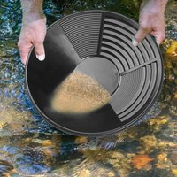 Hot Sale Gold Pan portable gold sand screening pan Black Round ABS Sturdy Gold Panning Pan for Prospecting Gold Pan Gold Panning