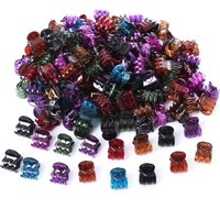 1CM 100Pcs/Set Hair Claw Clips for Women Girls Accessories Black Brown Transparent Plastic Mini Claws Hairclip Clamp Gifts