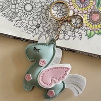Super Cute Unicorn Keychain with Bow, Tail & Heart Design. Great Gift for Girls, for Bags & Backpacks. 82 Char.