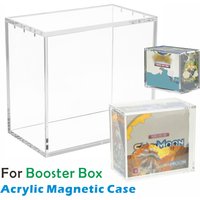 Acrylic Booster Box Case with Magnetic Lid, Clear Display Case for English Booster Boxes, Dustproof, 5mm Thick Protector