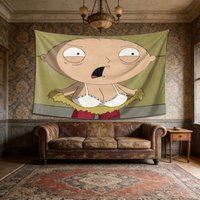 Family Guy Character Tapestry, 2D Plane Print Expressive Wall Hanging, Decor for Bedroom Living Room Dorm, Ideal Gift