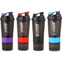 550ml 3 Layer Shaker Bottle Protein Mixing Shake Cup Sports Fitness Water Cup Scaled Plastic Water Bottles with Medicine Box Hot