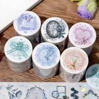Mr. Paper, 6 Styles, 200cm/roll, Laser Silver and Paper Tape, Scrapbook Collage Base Decorative Sticker Tape