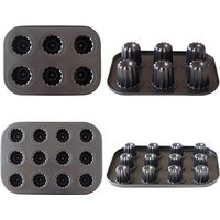 6/12 Cup Cannele Mold Carbon SteelNonstick Bakeware Muffin Cupcake Baking Tray DIY Mini Cake kitchen accessories
