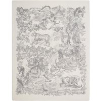 DIOR Animal Pattern Knit Scarves Unisex Ecru/Black 34JOU350I102
