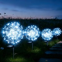 Outdoor Waterproof Solar Firework Lights DIY Shape Garden Decor Stake Lights for Patio Pathway Wedding