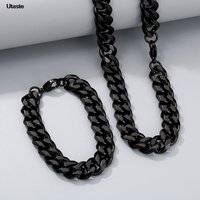 Cuban Chain Necklace for Men Women,Basic Punk Stainless Steel Curb Link Chain Chokers,Vintage Gold Color Solid Metal Collar