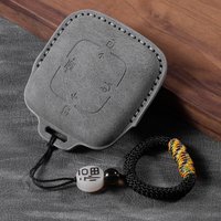 For New Zeekr 001 007 009 X Smart Key Case + NFC Card Holder Full Coverage Premium Suede Protective Cover Keychain for Men & Wom