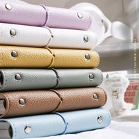 M5 Handheld Booklet Portable Strap Litchi Pattern Loose leaf Notebook Case Travel Blank Notebook Loose leaf Notebook
