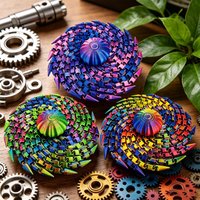 Flexible Articulated Jellyfish Figurine Eco Friendly Printed Craft Stress Relief Fidget Toy Placed On Desk At Household Apartmen