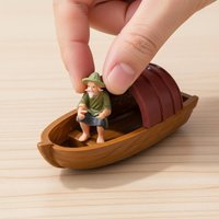 Floating Boat Fisherman Mini Model Set for Aquarium Pond Fish Tank Realistic Landscaping Scene Home DecorGood Quality
