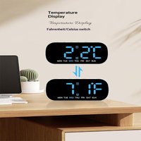 Digital LED Alarm Clock with Dual Alarms Temperature Display and Date Function for Bedroom Use