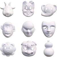 Full Face Masquerades Mask White DIY Mask Art Crafts Party Paintable Paper Mask Blank Mask Paper Cosplays Mask