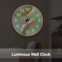 Minimalist Luminous Wall Clock Silent Night Light Wall Watch Modern Simple Style Clock for Living Room Bedroom Office Decor