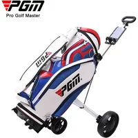 PGM Folding Golf Trolley Outdoor Sports Travel Airport Check Carrier Cart Stroller Golf Pitch Tool Supplies