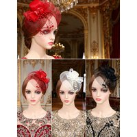 Vintage Mesh Top Hat for Women Cute Little Headdress for Dinner Stage Photo Show Birthday Children's Party Accessory
