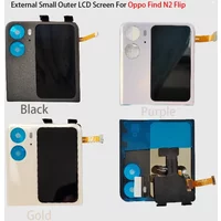 Outer External Small LCD Touch Screen Digitizer Display with Upper Rear Housing camera bezel and lens For Oppo Find N2 Flip