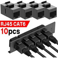 2/6/10PCS Cat6 Shielded Keystone Coupler Female To Female RJ45 10Gbps High-speed Ethernet Cable Extender Adapters Connectors