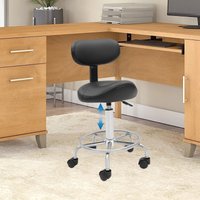 360 ° Drehbarer Sattelstuhl mit Rückenlehne, höhenverstellbarer Barhocker für Zuhause und Bar, ergonomische Multi-Szenario-Sitzgelegenheiten