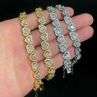 2026 Hot Selling Hollow Heart Shape 5A Cubic Zirconia CZ Cluster Tennis Chain Choker Necklace Women Valentine's Day Gift Jewelry