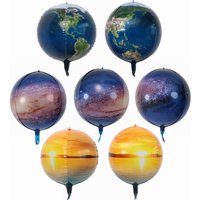 22-Inch Earth Balloon 4D Aluminum Foil Decorative Balloon Space Travel Theme Baby Globe Science Fiction Interstellar Balloon ...