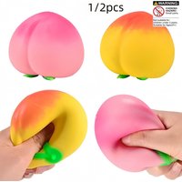 Peach-Shaped Stress Relief Toy, Rebound Squeeze, Palm-Sized Anxiety Toy, Indoor Fruit Decor, Perfect for Parties and Gifts