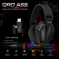 QRD A55 Gaming Headset 2.4Ghz Bluetooth Wireless With Mic Over-Ear Headphones for PS5 / PS4 /Switch / PC Surround Sound