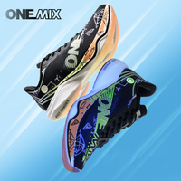 ONEMIX Men's Racing Running Shoes with Full-Length Carbon Plate Shock Absorption Nylon Sports Walking Sneakers for Training