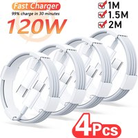 4PCS USB C Cable to USB C 120W Fast Charging Charger Cable Supports Fast Charging For iPhone 17 16 15 Samsung Xiaomi Huawei etc