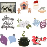 Gingerbread Ski Shoes Elk Metal Cutting Dies Christmas Element Decoration Die Set For DIY Scrapbooking Card Craft Making New